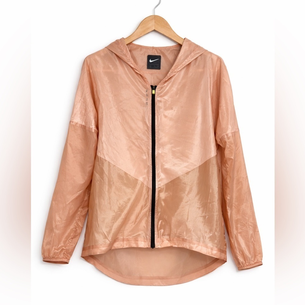 Nike Tech Pack Hooded Running Jacket Rose Gold Pink Medium Windbreaker